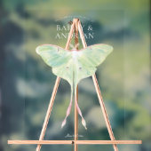 Watercolor Luna Moth Wedding アクリルサイン (ニュートラル)