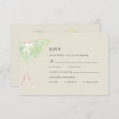 Watercolor Luna Moth Wedding 出欠カード (正面/裏面)