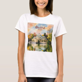 Watercolor Madrid Spain Travel Cityscape Custom Tシャツ