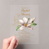 Watercolor Magnolia Purple Floral Bridal Shower アクリル招待状 (インサイチュ (ポータブル))