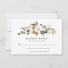Watercolor Magnolias | ウェディングRSVPカード 出欠カード