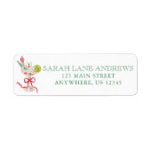 Watercolor Mahjong Christmas Cocktail Address ラベル (正面)