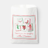 Watercolor Mahjong Christmas Tiles Enclosure フェイバーバッグ (正面)