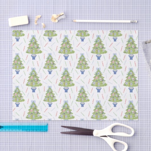 Watercolor Mahjong Christmas Tree 薄葉紙 (クラフト)