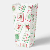 Watercolor Mahjong Red & Green Christmas Monogram フェイバーボックス (裏面)