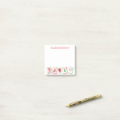 Watercolor Mahjong Red & Green Christmas Tiles ポストイット (デスク上)