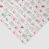Watercolor Mahjong Red & Green Christmas Tiles 薄葉紙 (詳細)