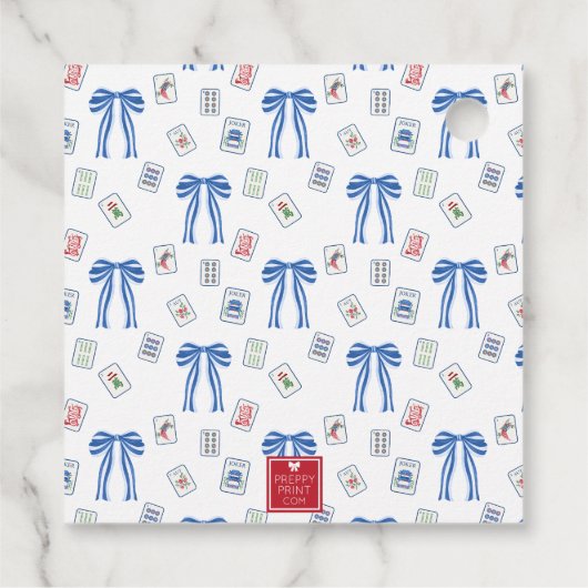 Watercolor Mahjong Tiles & Bows Enclosure フェイバータグ (裏面)