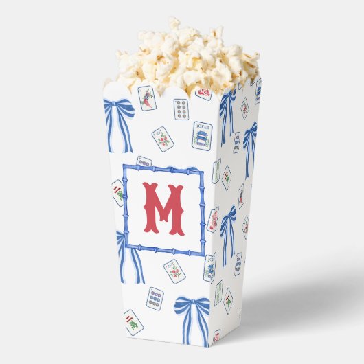 Watercolor Mahjong Tiles & Bows Monogram フェイバーボックス (はじけた状態)