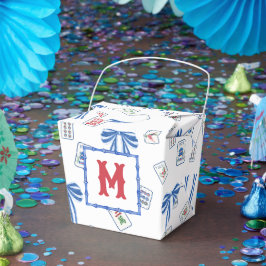 Watercolor Mahjong Tiles & Bows Monogram フェイバーボックス