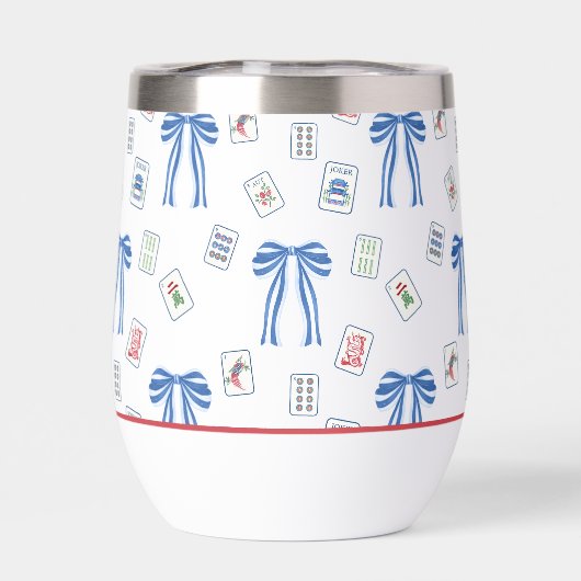 Watercolor Mahjong Tiles & Bows Party (背面)