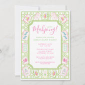 Watercolor Mahjong Tiles Party 招待状 (正面)