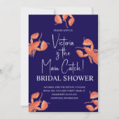 Watercolor Main Catch Lobster Bridal Shower 招待状 (正面)