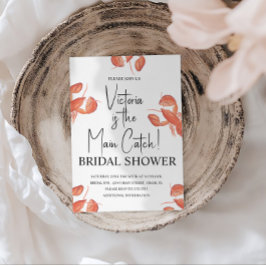 Watercolor Main Catch Lobster Bridal Shower 招待状