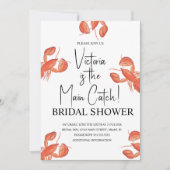 Watercolor Main Catch Lobster Bridal Shower 招待状 (正面)