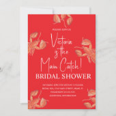 Watercolor Main Catch Lobster Bridal Shower 招待状 (正面)