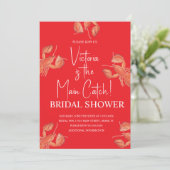 Watercolor Main Catch Lobster Bridal Shower 招待状 (スタンド正面)