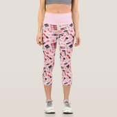 Watercolor Makeup Pattern Activewear Style カプリレギンス (正面)