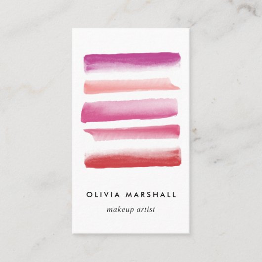 Watercolor Makeup Swatches | Vertical 名刺 (正面)