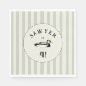 Watercolor Mallard Duck with Name and Age スタンダードランチョンナプキン (正面)