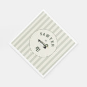 Watercolor Mallard Duck with Name and Age スタンダードランチョンナプキン (角)