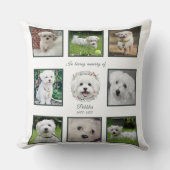 Watercolor Maltese and Floral Wreath Memorial クッション (正面)