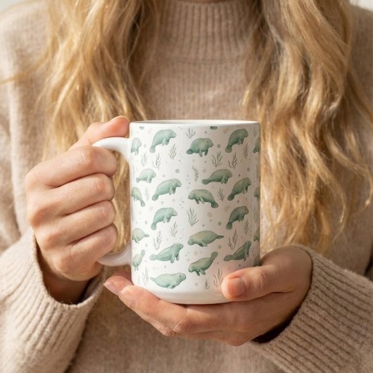 Watercolor Manatee Mug コーヒーマグカップ