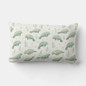 Watercolor Manatee Throw Pillow ランバークッション (裏面)