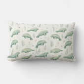 Watercolor Manatee Throw Pillow ランバークッション (正面)