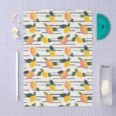 Watercolor Mango Pattern with Green Leaves (2) 薄葉紙 (クラフト)