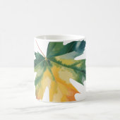 Watercolor Maple Leaf Customisable Throw Pillow コーヒーマグカップ (中央)