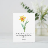 WATERCOLOR MARCH DAFFODIL BIRTH FLOWER  ポストカード (スタンド正面)