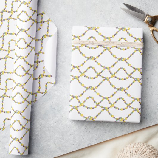 Watercolor Mardi Gras Beads ラッピングペーパー