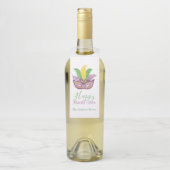 Watercolor Mardi Gras Masks King Cake Crown ボトルネックタグ (ボトル)