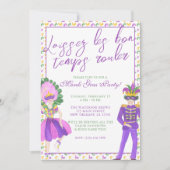 Watercolor Mardi Gras Masquerade Party 招待状 (正面)