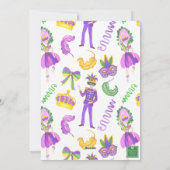 Watercolor Mardi Gras Masquerade Photo シーズンカード (裏面)