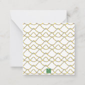 Watercolor Mardi Gras Monogram Crest ノートカード (裏面)