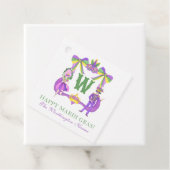 Watercolor Mardi Gras Monogram Crest フェイバータグ (インサイチュ)