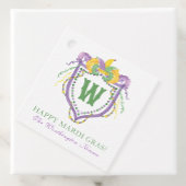 Watercolor Mardi Gras Monogram Crest フェイバータグ