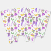 Watercolor Mardi Gras Monogram Crest フェイバーボックス (見開き)