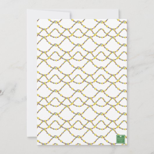 Watercolor Mardi Gras Monogram Crest Party 招待状 (裏面)