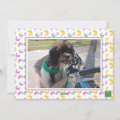 Watercolor Mardi Gras Monogram Crest Photo シーズンカード (裏面)