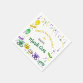 Watercolor Mardi Gras Objects Party スタンダードカクテルナプキン (角)