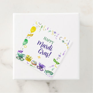 Watercolor Mardi Gras Objects Party フェイバータグ