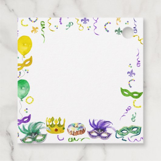 Watercolor Mardi Gras Objects Party フェイバータグ (裏面)