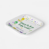 Watercolor Mardi Gras Objects Party ペーパープレート (傾斜あり)