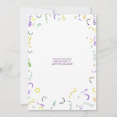 Watercolor Mardi Gras Objects Party 招待状 (裏面)