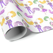 Watercolor Mardi Gras Party ラッピングペーパー (ロールコーナー)