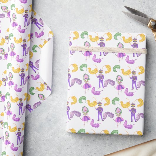 Watercolor Mardi Gras Party ラッピングペーパー
