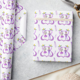 Watercolor Mardi Gras Party ラッピングペーパー